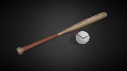 Baseball Bat bat, retro, sports, substancepainter, substance, ball