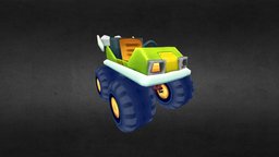 Low Poly Hit Kart wheel, kart, game, lowpoly, low, poly, racing, car, race