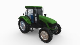 Farmers Tractor farmer, tracktor, lowpoly