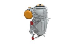 3D Rassvet Mini-Research 1 (MRM-1) Module mini, moon, solar, nasa, international, orbit, russian, satellite, iss, astronaut, research, station, rocket, cosmonaut, space, spaceship, pirs, rassvet, mrm-1