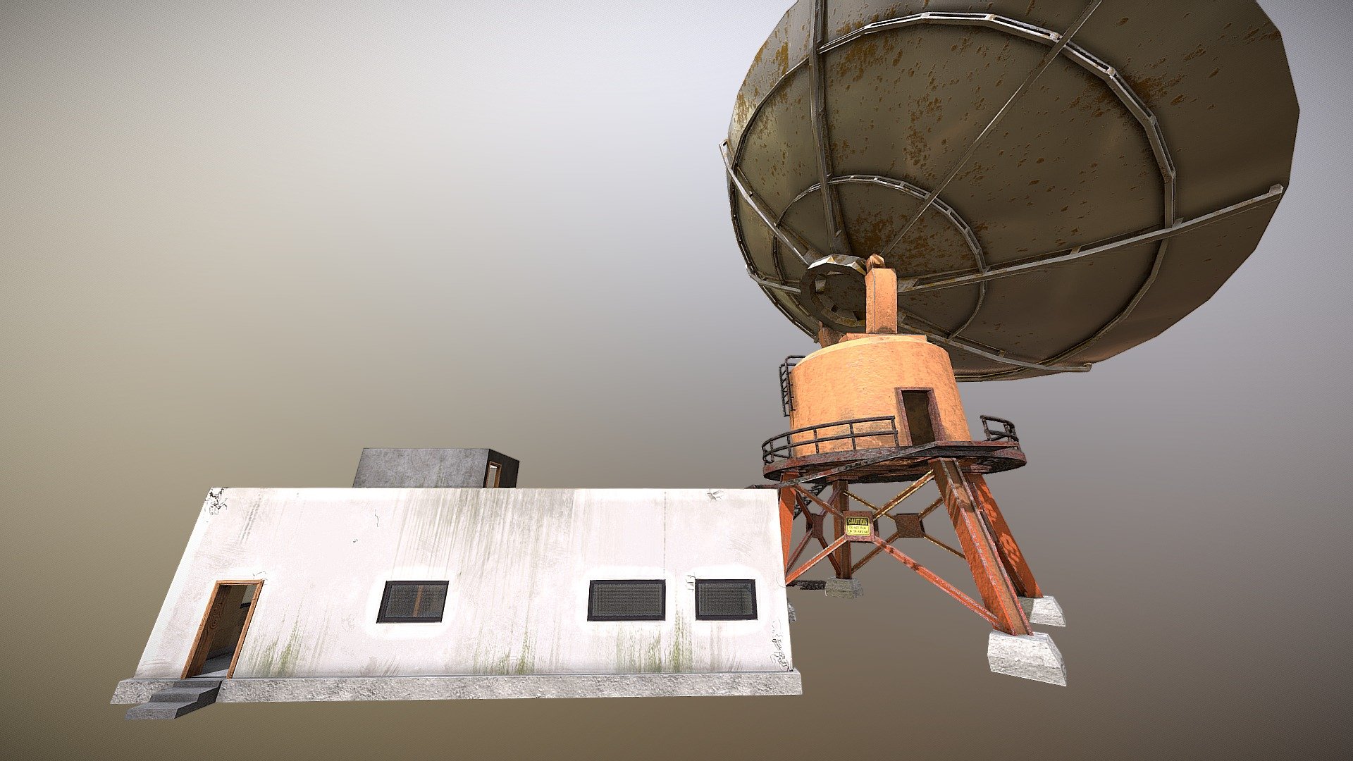 3D model maded for Unity game engine. with interior
 
topology are clear, without overlapping polygons.  

Model are triangulated handed

Total Polygons: 11.611

Total Verticles: 6,757

 Mixed UVs  some parts of model are overlapped 

including 30 textures PNG format 4096x4096:

1.Base color (albedo)

2.Normal

3.Roughness

4.Ambient occlusion

5.Metalness

6.Height

7.Opacity (for windows and bridges)  


if you have any questions, feel free to write me on matthewzhiginas@gmail.com
 - Observatory building with satelitte dish - 3D model by MatthewZhiginas (@froztmourne) 3d model