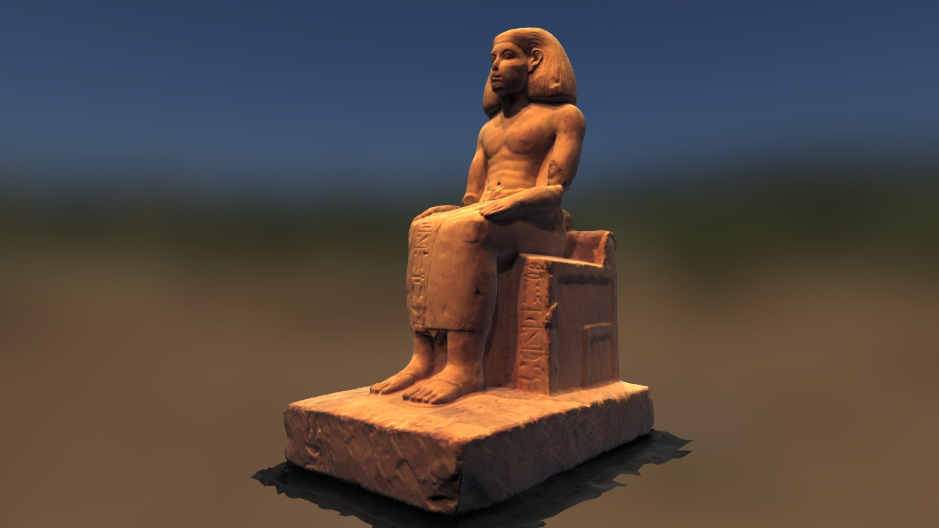 Higher level of detail

Limestone statue of a seated figure of Khety I. Probably from Atfih (ancient Aphroditopolis), modern-day Egypt. Middle Kingdom, 11th to 14th Dynasties, 2040-1640 BCE. (State Museum of Egyptian Art, Munich, Germany) 3d model
