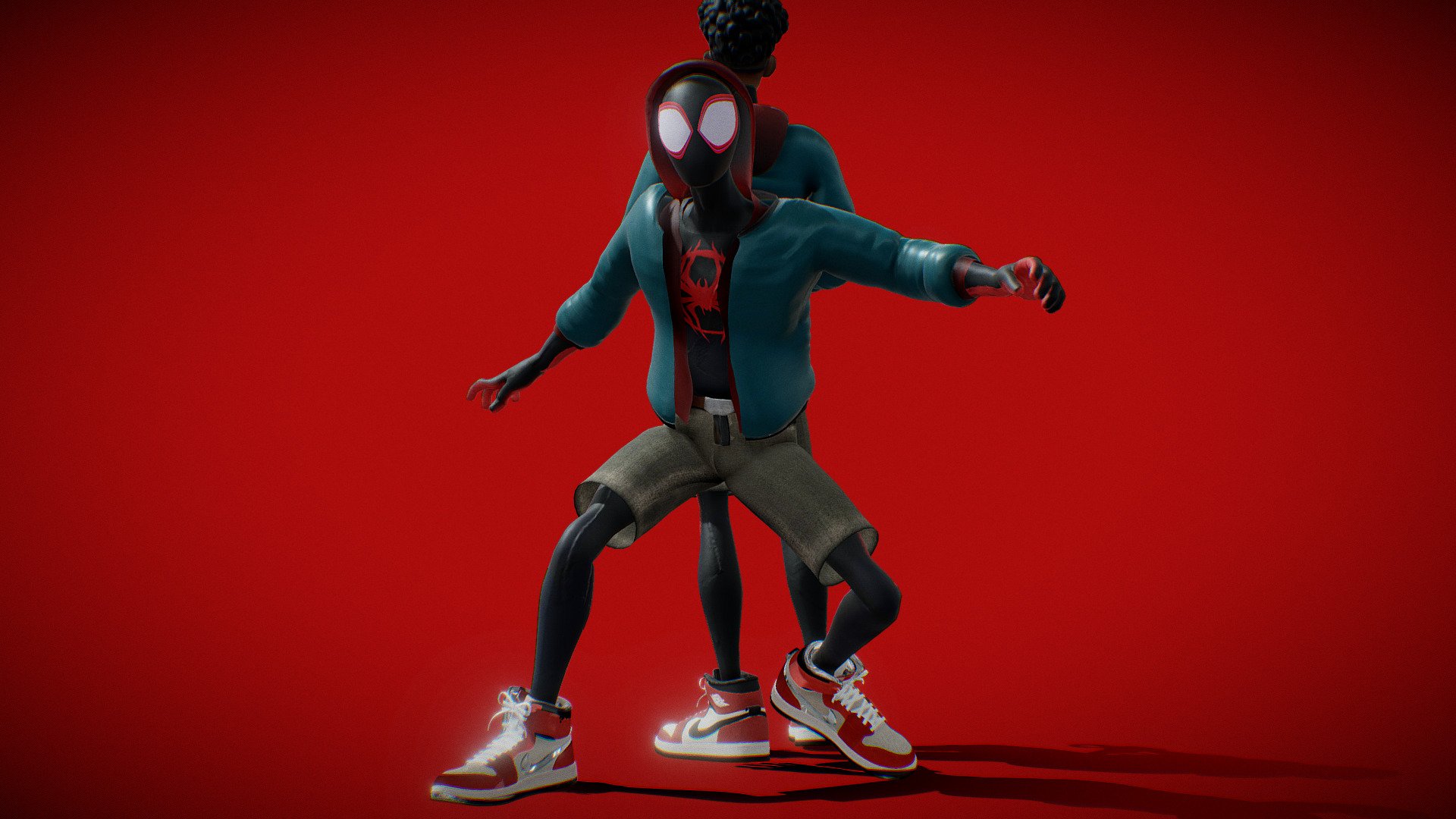 Miles Morales  fan art from Spider-Man: Across the Spider-Verse

Textured
Mapped
Rigged
Animated 

PBR: 
Model rigged and textured ready for animating

Zip file contains obj, iavatar and fbx format with textures.
Test animation included - Miles Morales Spiderman PBR Animated model - Buy Royalty Free 3D model by generalista3D (@adelin) 3d model