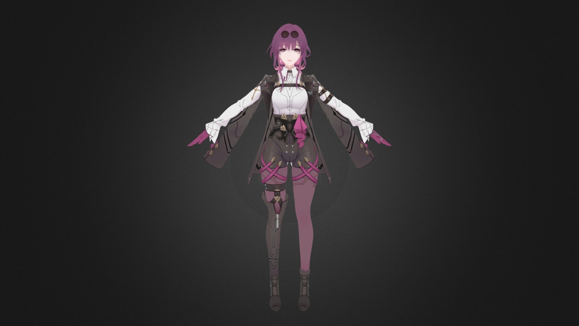 This character is Kafka from game called Star Rail.

Thanks for watch my modeling.

MMD Model: miHoYo

CREDITS: X9_YT - Star Rail - Kafka - Download Free 3D model by X9_YT 3d model