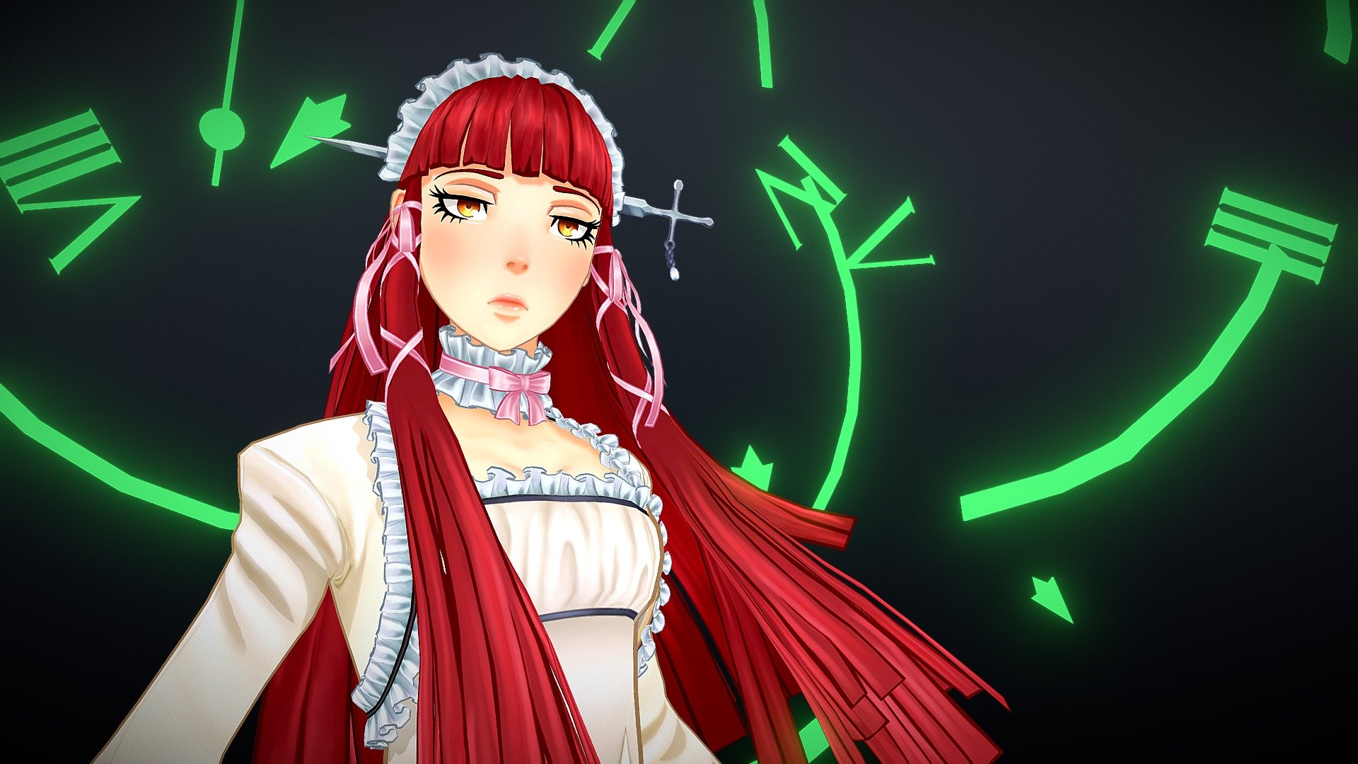 Real time character from Persona 3 made for the Retrogasm 2018 contest - Retrogasm 2018 - Chidori / Persona 3 - 3D model by freemouse 3d model
