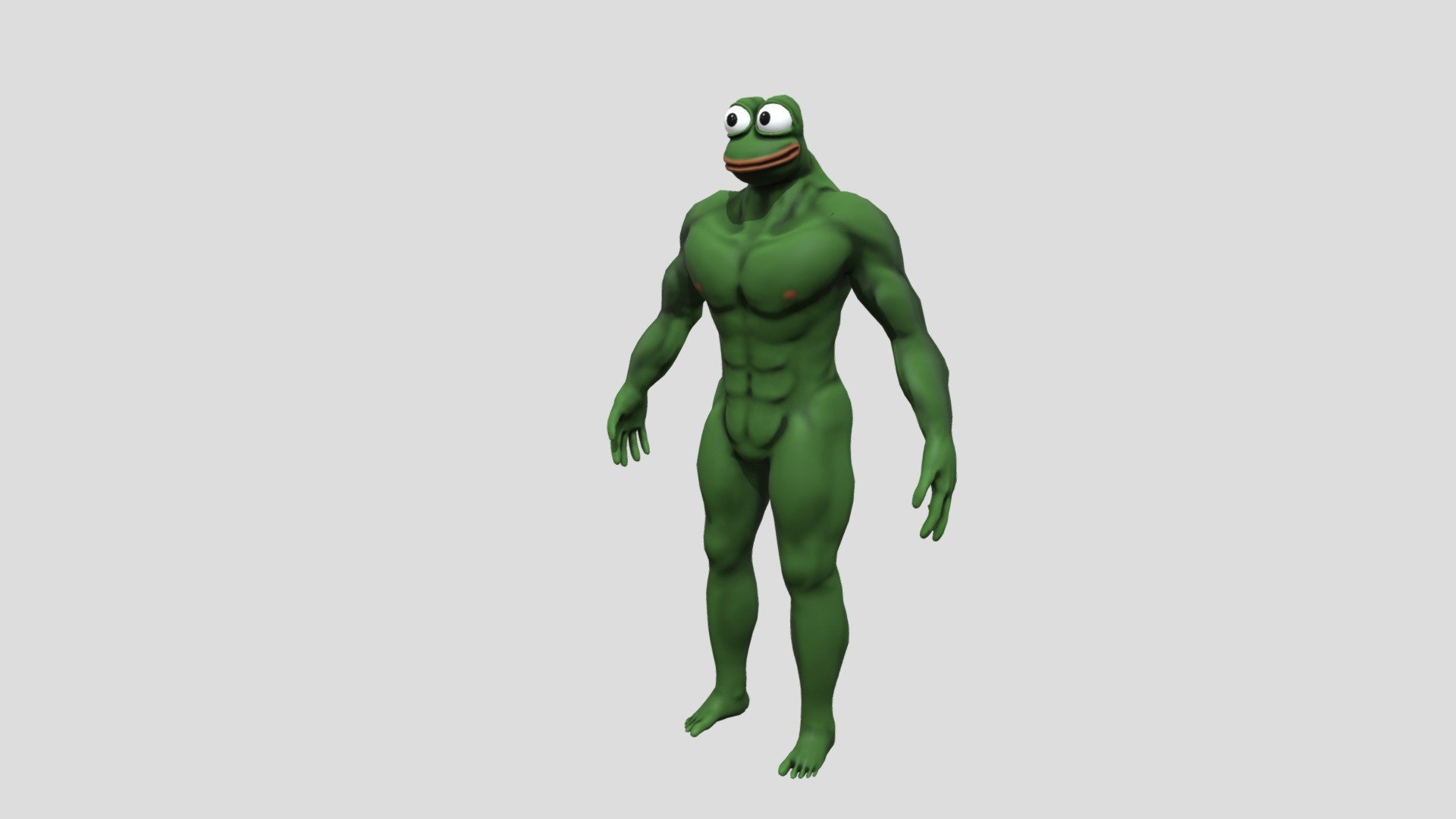 Buff pepe frog - 3D model by BillEcksDee 3d model