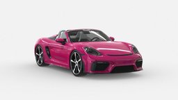 3d Model Porsche 718 Spyder VR Ready roadster, porsche, luxury, sports, automotive, models, engine, spyder, 718, 3d, vehicle, design, car, sport