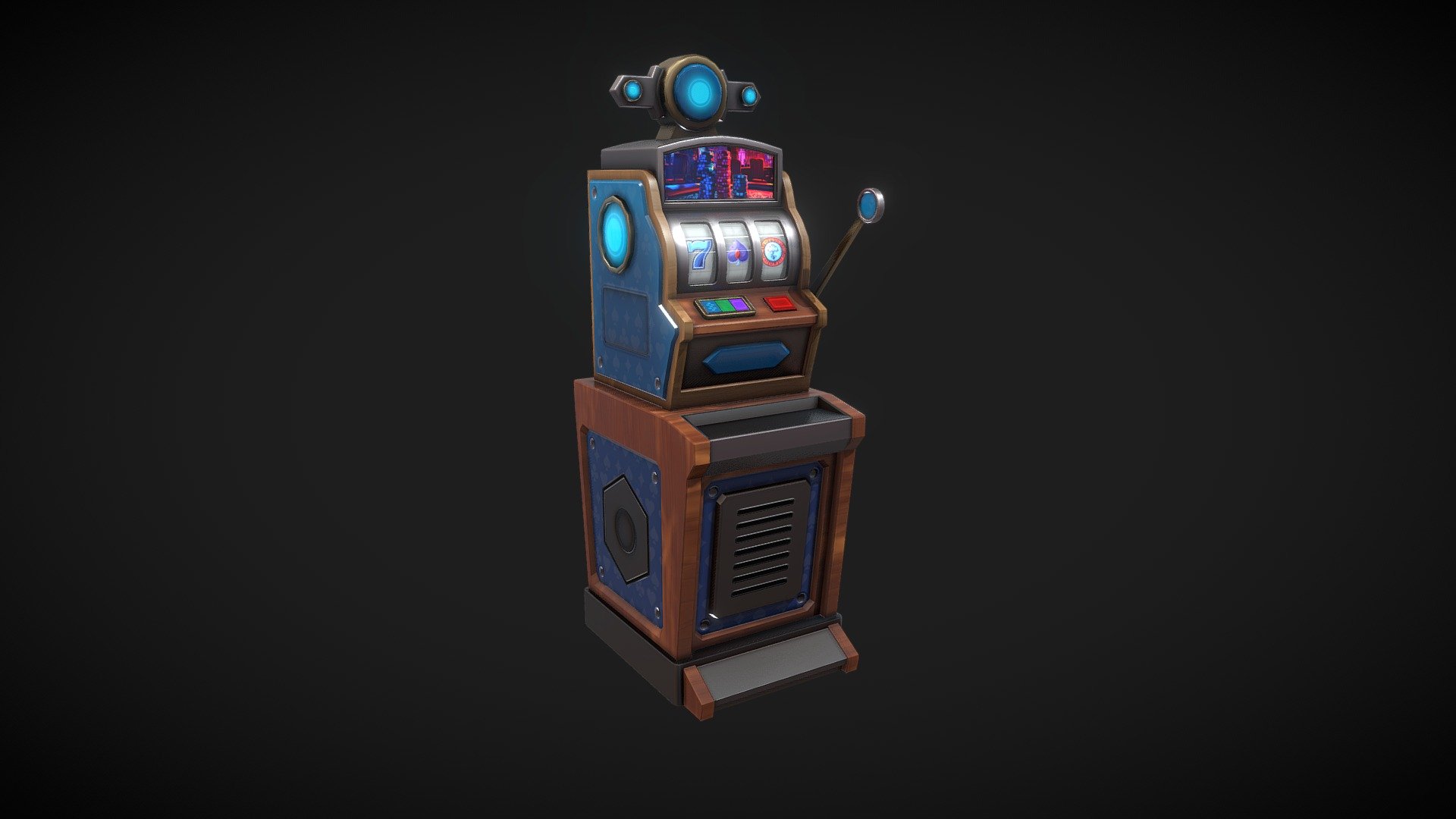 3D Slot Machine V2 modeling optimized and ready for your personal projects, references and more.
Textures atlas 2048x2048
(VR, AR, Web, Videogame and Render Ready Modeling)

File Format:

-Maya
 -Blender
 -FBX
 -OBJ
 -gLTF

*Important: Read (.txt) information about FBX.

Learn more:
Instagram https://www.instagram.com/kraffingdesign/?hl=en-la

Polígonos: 3518

Vértices: 3651 - Slot Machine - Buy Royalty Free 3D model by kraffing Studio (@kraffing) 3d model