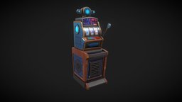 Slot Machine prop, furniture, casino, digitalart, digital3d, slotmachine, pbr, stylized, casino-games, casino-machine