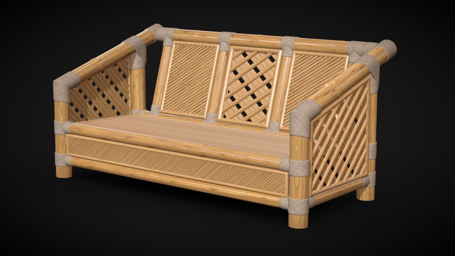 size(cm) 140260125

It is the high-quality hi-poly smoothable 3D model bamboo bench used in various fields 3D Graphics such as: game development, advertising, interior design, motion picture art, visualization, etc..


   All details of design are recreated most authentically.

   The competently think over topology of model allows to using any smoothing modifiers. All parts of the model need to smooth in subdivision level 1 or 2 for the best result.

If you work in the V-Ray version lower than 3.1, be careful: the materials in the BRDF section are Microfaset GTR (GGX). If your version is older than 3.1, then the BRDF field will be empty. Choose Blinn, Phong or Ward - which is preferable for you


   Polygon countl 113336 verts 64131

all textures in archive file

Rate to let others know about the quality!
To check out my other models you just need to click on my user name 3d model