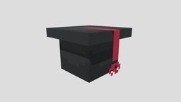 Scholars Hat hat, scholars, pixel-art, blockbench, low-poly, minecraft, voxel, scholars-hat