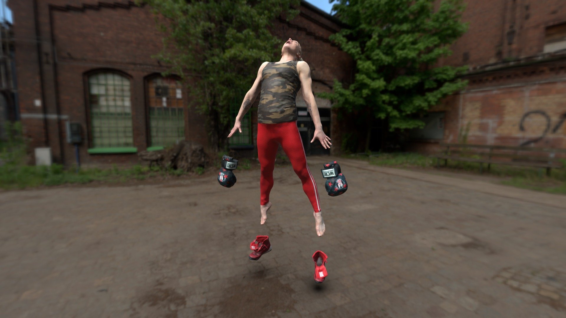 Jen is an amazing person. She's a nurse at the Children's Hospital, a boxer, and owns the cutest little dog named Ozzy. 

She came in to the studio today to help me do some tests of her in her boxing outfits and I couldn't resist doing a silly capture. The scan needed some clean up and the shoes and gloves needed moving for this model but all were scanned in a single capture (except for the top of Jen's face cause who really has multiple cameras at the top of their 3D capture booth?) 3d model