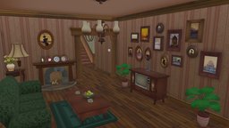 cartoon linving room cartoon, livingroom