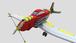 Plane Cartoon cartoon, vehicle, lowpoly, plane