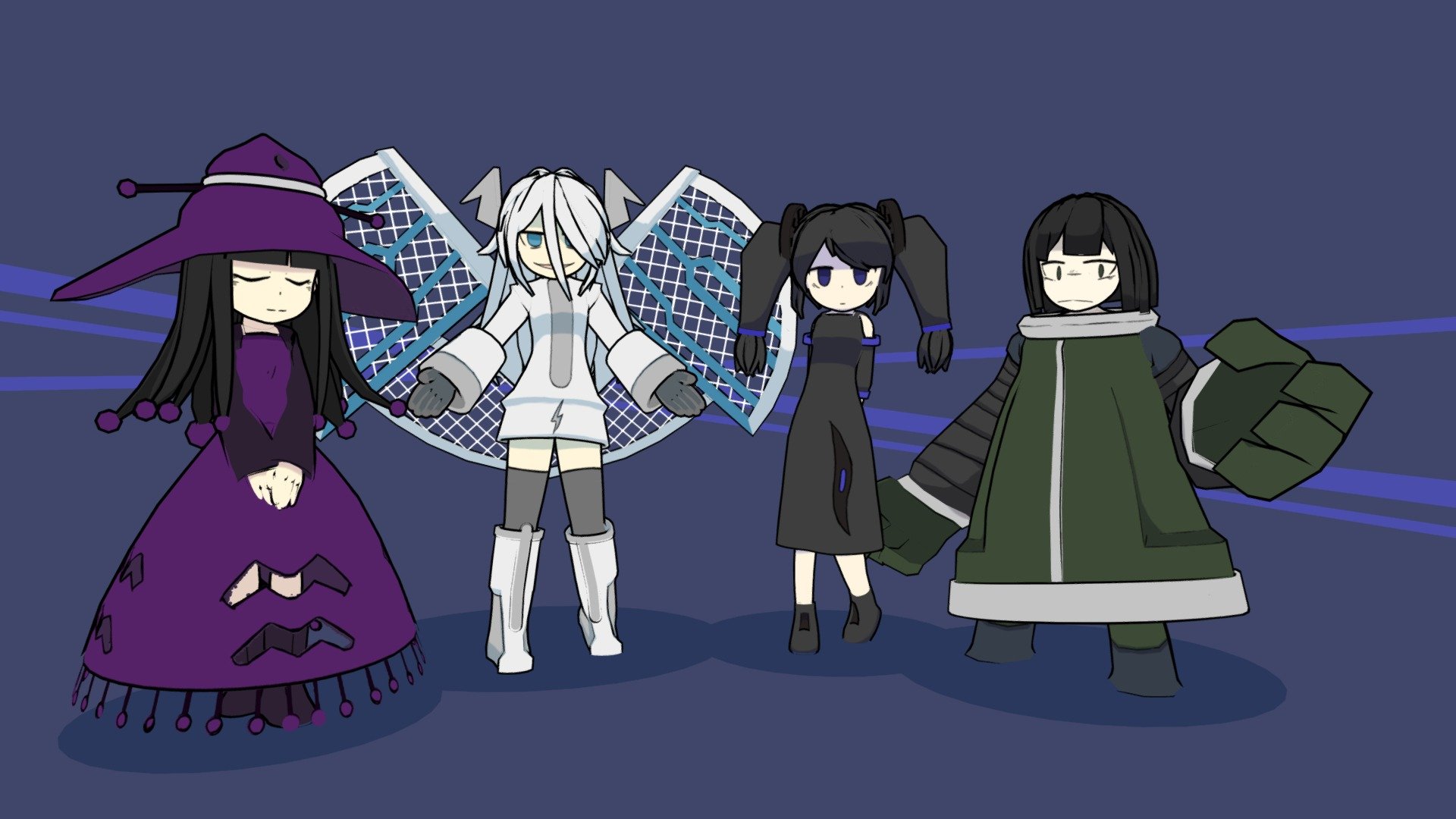 At the start of this month I decided to challenge myself to create a character model every week.
I've made 4 characters. and put them together here.

They're based on object I found in my house.
Check my Timelapse on youtube if you want to what object I used..

(huh, I didn't really noticed untill I started putting them together that they seems to mostly have black hair..)



Modeling Timelapse list :
Character 1 (far left) : https://youtu.be/RxPZeqTQ_7w
Character 2 (far right): https://youtu.be/aQ_Iq2gBFbs
Character 3 (left): https://youtu.be/xLCFQfNZmK4
Character 4 (right): https://youtu.be/_TlP8FDZulY



Follow me on Twitter : https://twitter.com/chavafei - My weekly characters month 1 - 3D model by Chavafei 3d model