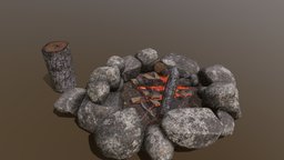 Small Fire Pit small, exterior, pit, log, ground, flame, camp, ash, fire, nature, firepit, burn, campfire