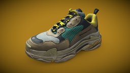 Balenciaga Triple S Yellow Green shoescan