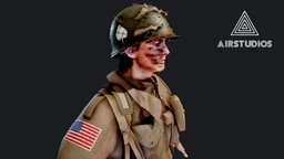 World War 2 US Paratrooper world, ww2, soldier, wwii, paratrooper, world-war-2, world-war-2-uniform, military, war, us-soldier, world-war-2-paratrooper, us-paratrooper