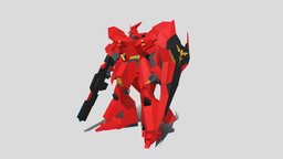 Sazabi Low Poly By Toscraft papercraft, mecha, gunpla, bandai, gundam, anime