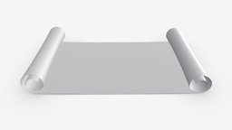 Paper scrolls 02 empty, white, roll, paper, tube, sheet, letter, note, scroll, curl, page, poster, document, illustration, blank, 3d, pbr