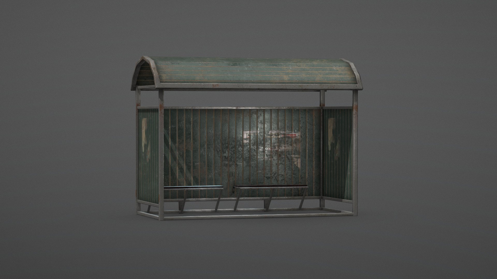 Bus Stop - USSR - Bus Stop - low - Download Free 3D model by Milionna 3d model