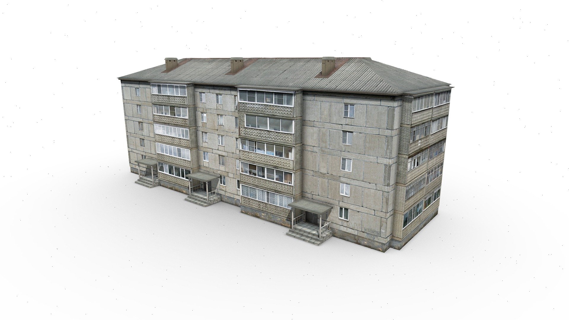 Low poly 3D model of the Russian environment from Loginovsky Denis (denlog). This and my other models were created in 3ds max version 2017. Textures included are also created from my own photos and free images from the Internet.

Page on Boosty where you can directly buy my models and support the author:

https://boosty.to/lowpolymodel

My group in Vkontakte is: https://vk.com/club159607022 - Five-storey Residential Building - 3D model by Denis Loginovskiy (@denlog2) 3d model
