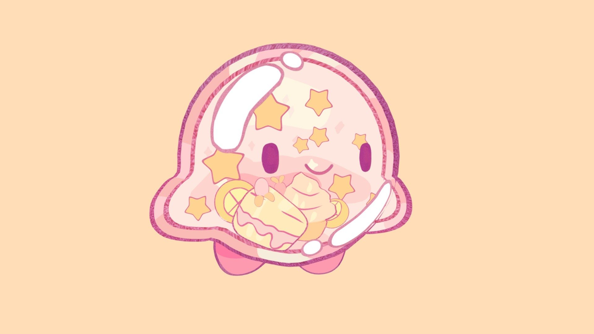 I did a little thing based on the wonderful art of @lemonscribs on instagram

The super super nice and pretty original art can b found on https://www.instagram.com/p/B6VeLgaFZZU/ - Glass kirby - 3D model by DemonFawwn 3d model