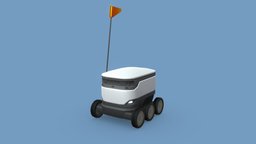 Delivery Robot transportation, flag, trim, atlas, compact, logistics, sheet, palette, simulation, delivery, minimalist, gradient, autonomous, low-poly-model, low-poly, asset, game, 3d, texture, lowpoly, low, poly, model, design, mobile, futuristic, gameasset, robot, gameready