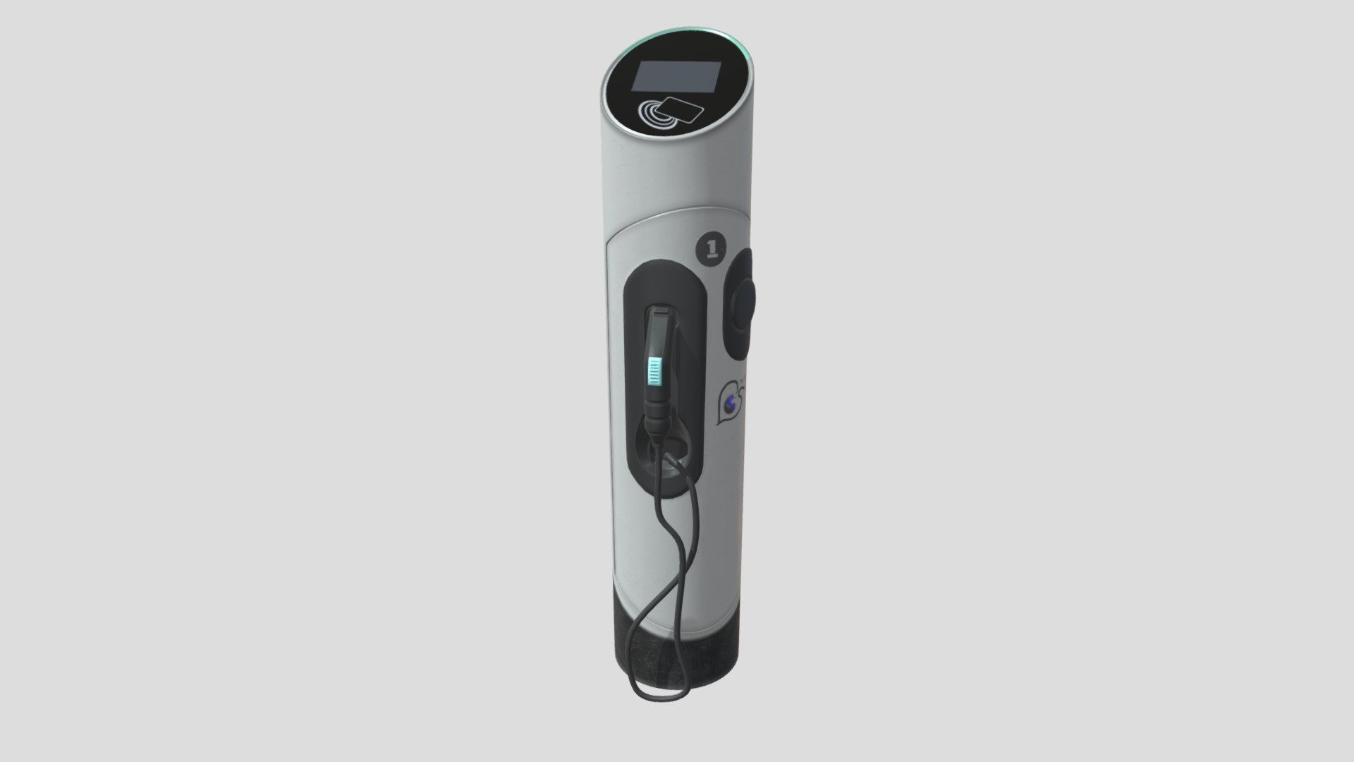 Professional, high quality 3d model of&nbsp;electric car charging station ready to use in your visualizations with textures and materials included 3d model