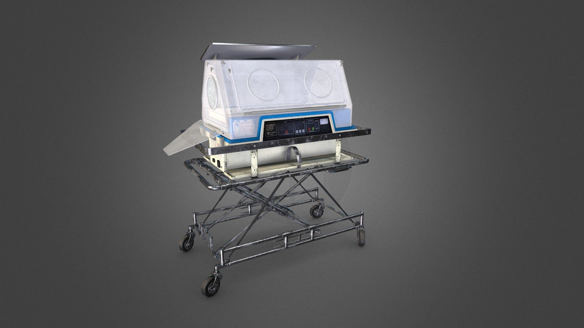 Incubator made for a school project.

More info on the project here : https://www.artstation.com/artwork/d8RqQx

Made with Blender 2.83 and textured in Substance Painter 3d model
