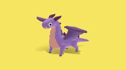 Dragon cute, series, quirky, shapekeys, animal, animated, dragon, simple, rigged