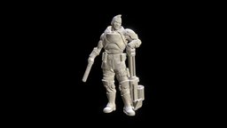 JASON RAMIRES punk, minigun, hero, jason, miniature, 35mm, wargame, sayx, ramires, weapon, zbrush