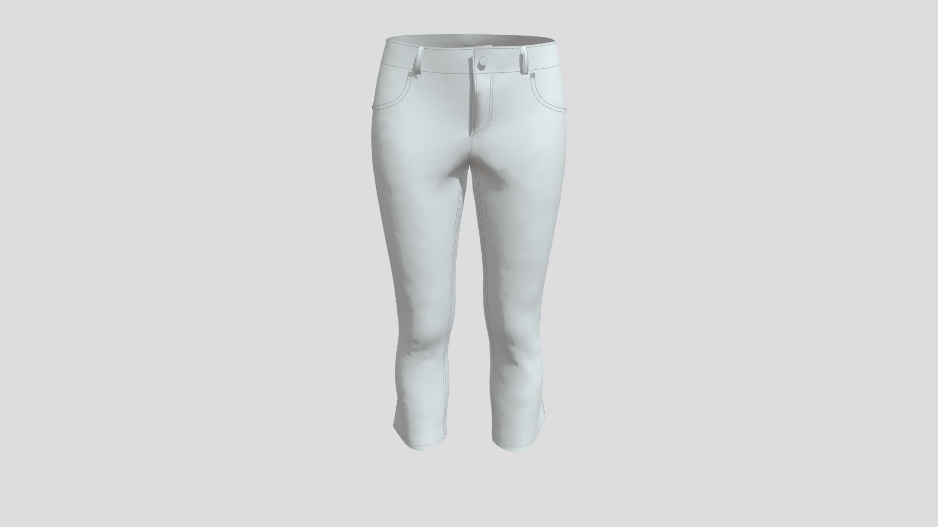 3/4 Capri Jeans by DigitalFashionSchool.com - Jeans (3/4 Capri Style) FBX - Buy Royalty Free 3D model by DigitalFashionSchool 3d model