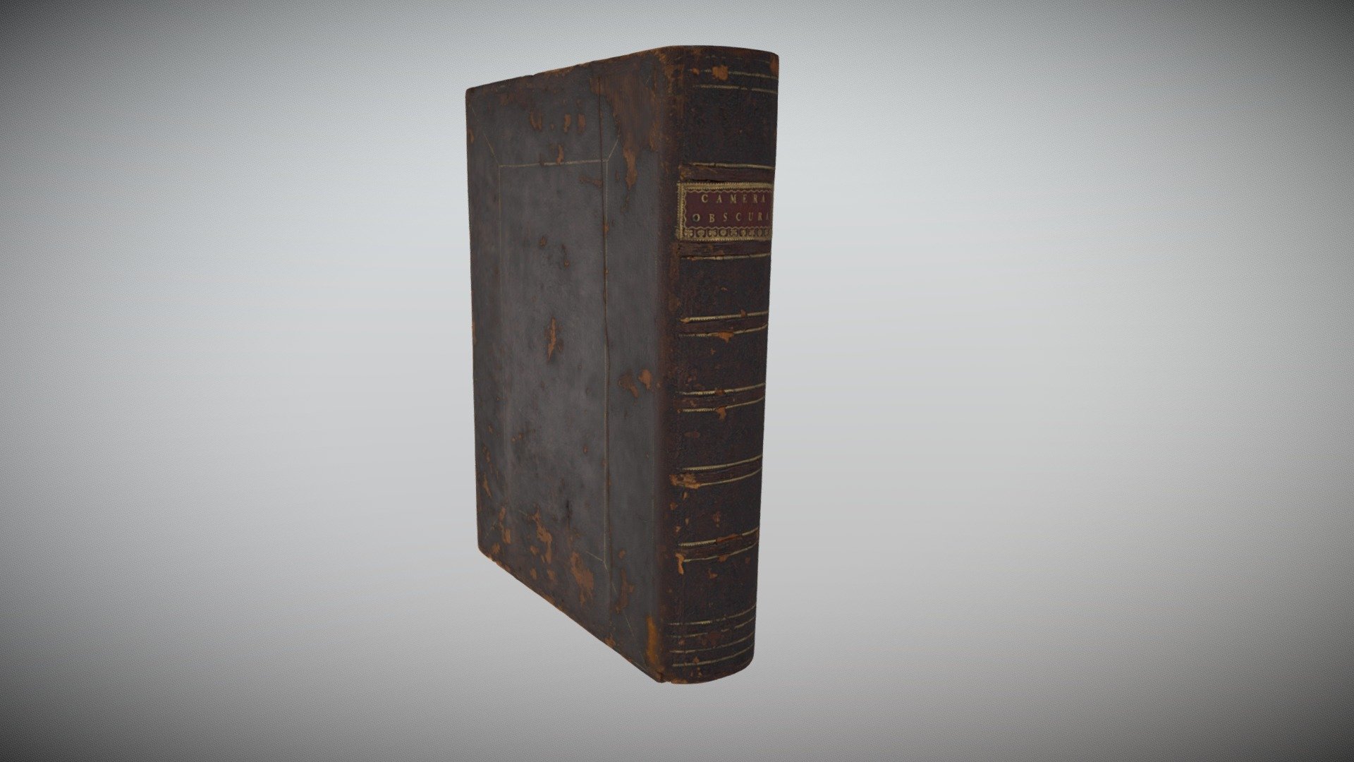 Camera obscura in the shape of a large book (closed)

Date: circa 1765

Inventory Number: 0010

Classification: Camera Obscura

Subject: optics, drawing

Attributed to: Benjamin Martin (1704 - 1782)

Cultural Region: England

Place of Origin: London

Dimensions: book closed: 14 x 62.2 x 45.7 cm (5 1/2 x 24 1/2 x 18 in.)

Material: wood, glass, felt, calf skin

Bibliography: The Apparatus of Science at Harvard, 1765-1800

Description: Camera obscura contained in a case resembling a large folio book, of wood, covered with gilt decorated calf skin. When opened, the book folds out into an open-ended box draped with with a green felt curtain. Adjustable (modern replacement) mirror, convex lens, and bellows extend from the top.

Link to catalog record in Harvard University Collection of Historical Scientific Instruments - Camera Obscura in the Shape of a Large Book - 3D model by Harvard Library (@HarvardLibrary) 3d model