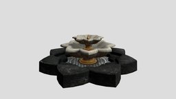 Fountain 06 landscape, exterior, feature, fountain, center, prop, infrastructure, arabic, pool, complex, water, memorial, statues, render, architecture, 3d, lowpoly, building, cityescape