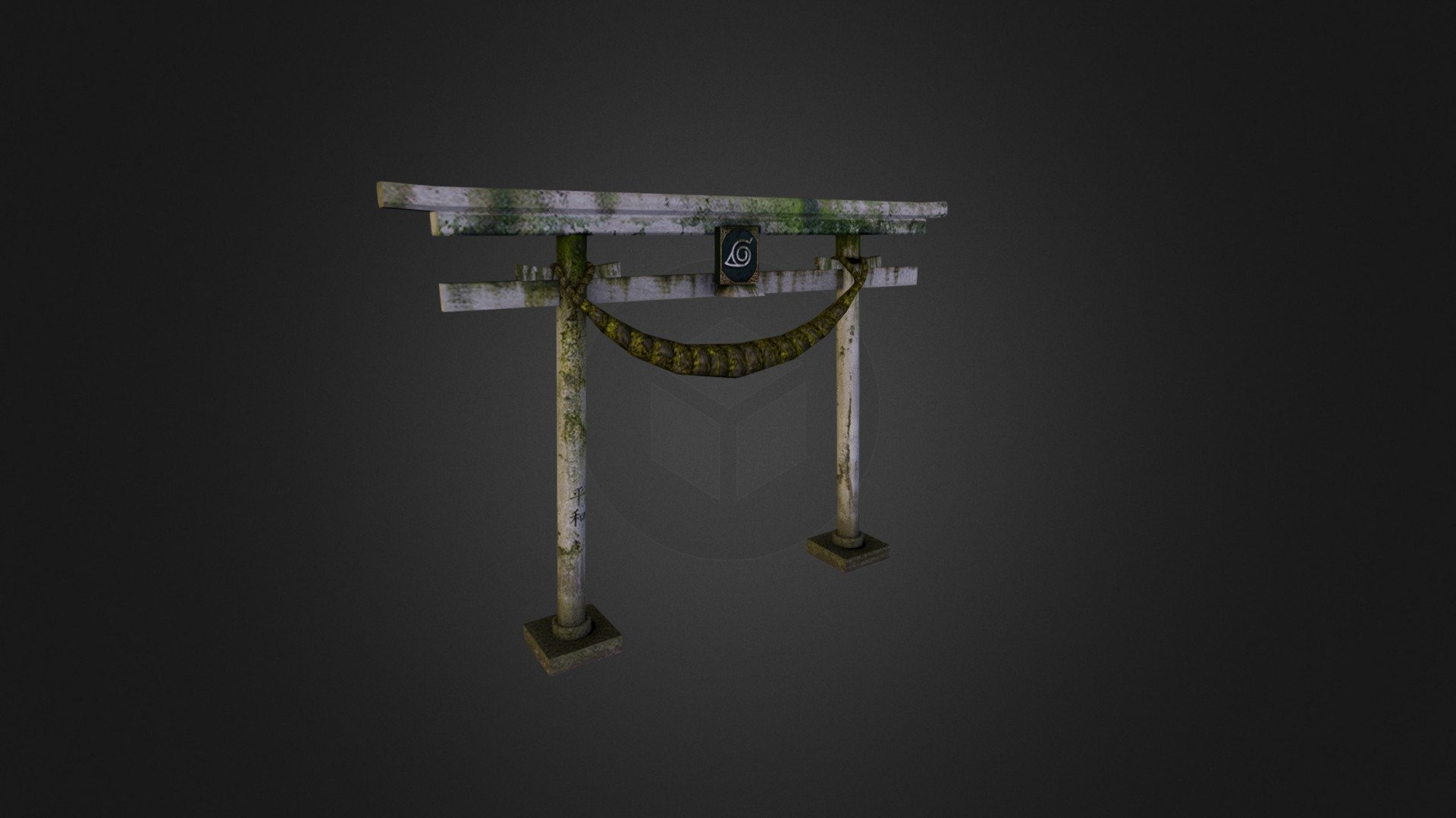 Japanese city prop for DAE Howest city scene assignment - Japanese Archway - 3D model by Jan Discart (@juniordiscart) 3d model