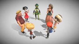 Group Seven Animated Cartoon Characters Talking group, seven, cartoon, characters, animated