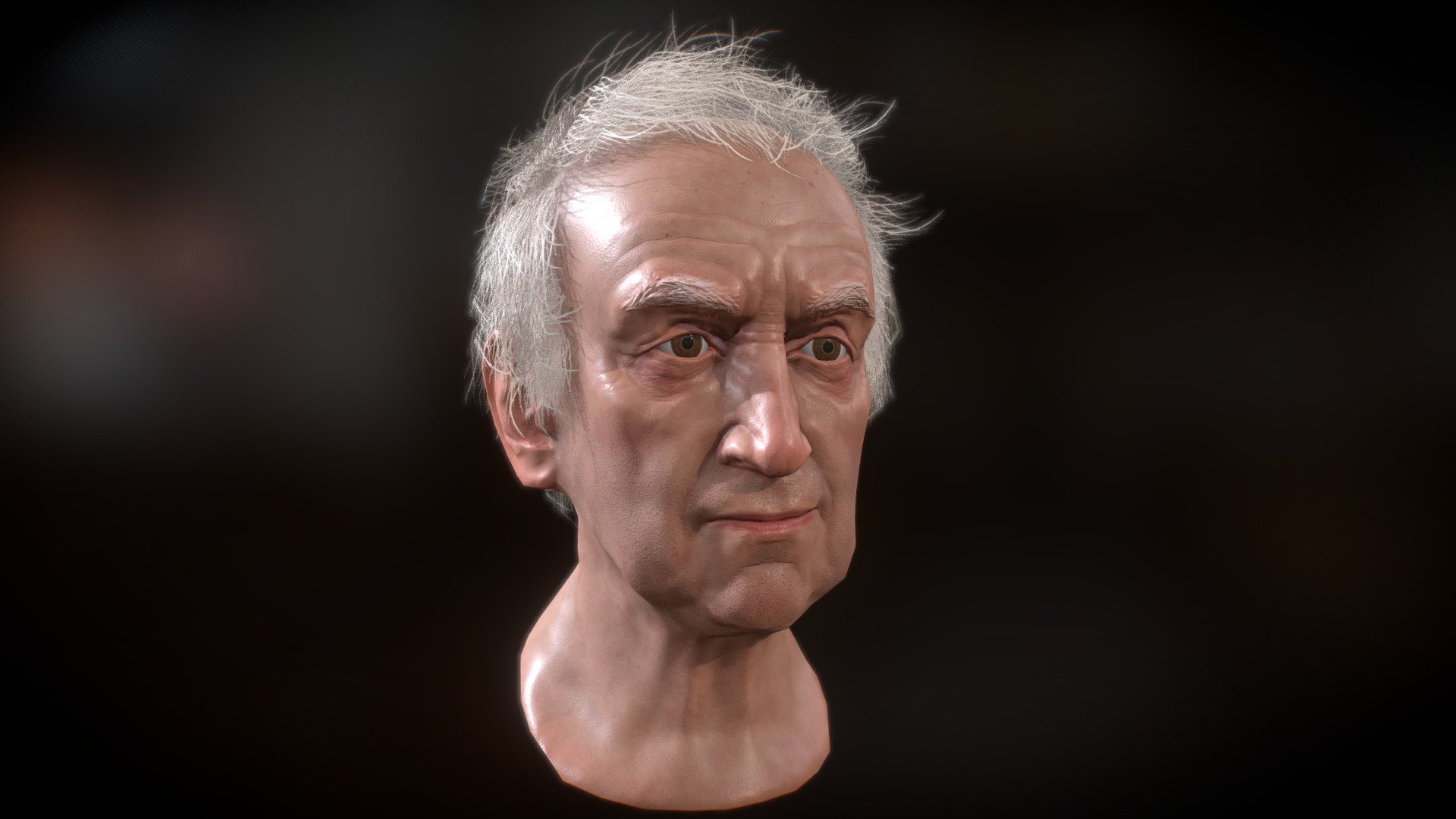 Low poly Jonathan Pryce head 3d model
