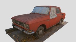 Moskvich abandoned, red, sedan, soviet, vintage, transport, rusty, russian, dirty, 3dscanning, ussr, georgia, moskvich, redcar, oldcar, soviet-union, tbilisi, photogrammetry, vehicle, 3dscan, car, abandoned-car, moskvich1500, moskvich-1500