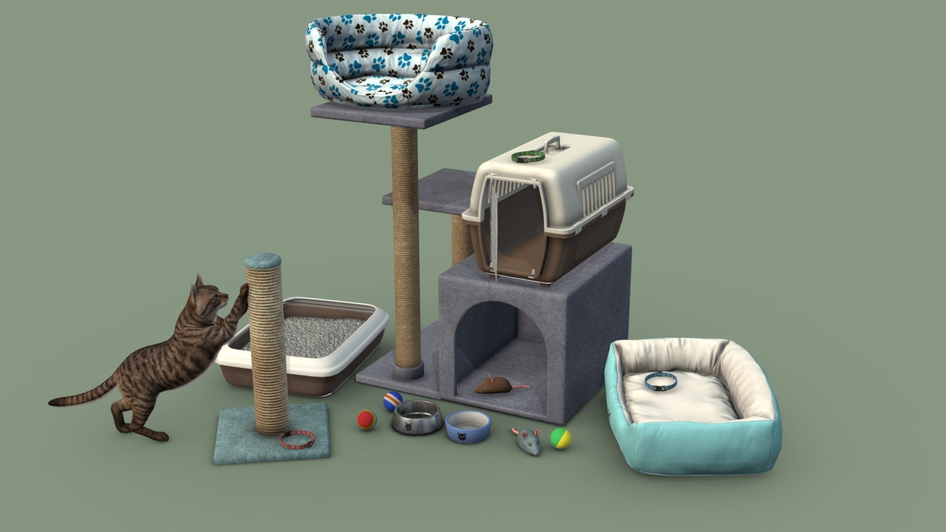 All files are in the attached archive in Blend, FBX and OBJ formats. If you have questions, please email me 3d model