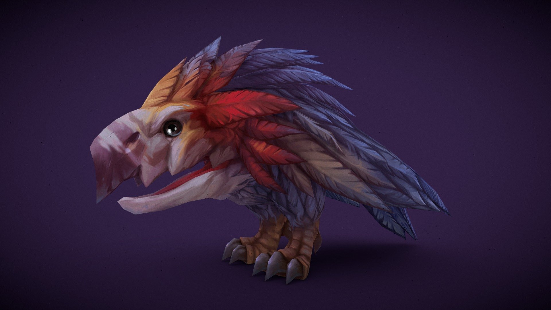 PREDATOR BIRD

Softwares: Maya,Adobe Photoshop.

Mobile game asset:
Low poly 2.1k Tris
Texture 1024x1024
Without alpha
HandPainted - Predator Bird - 3D model by Andrey (@fruitmamba) 3d model