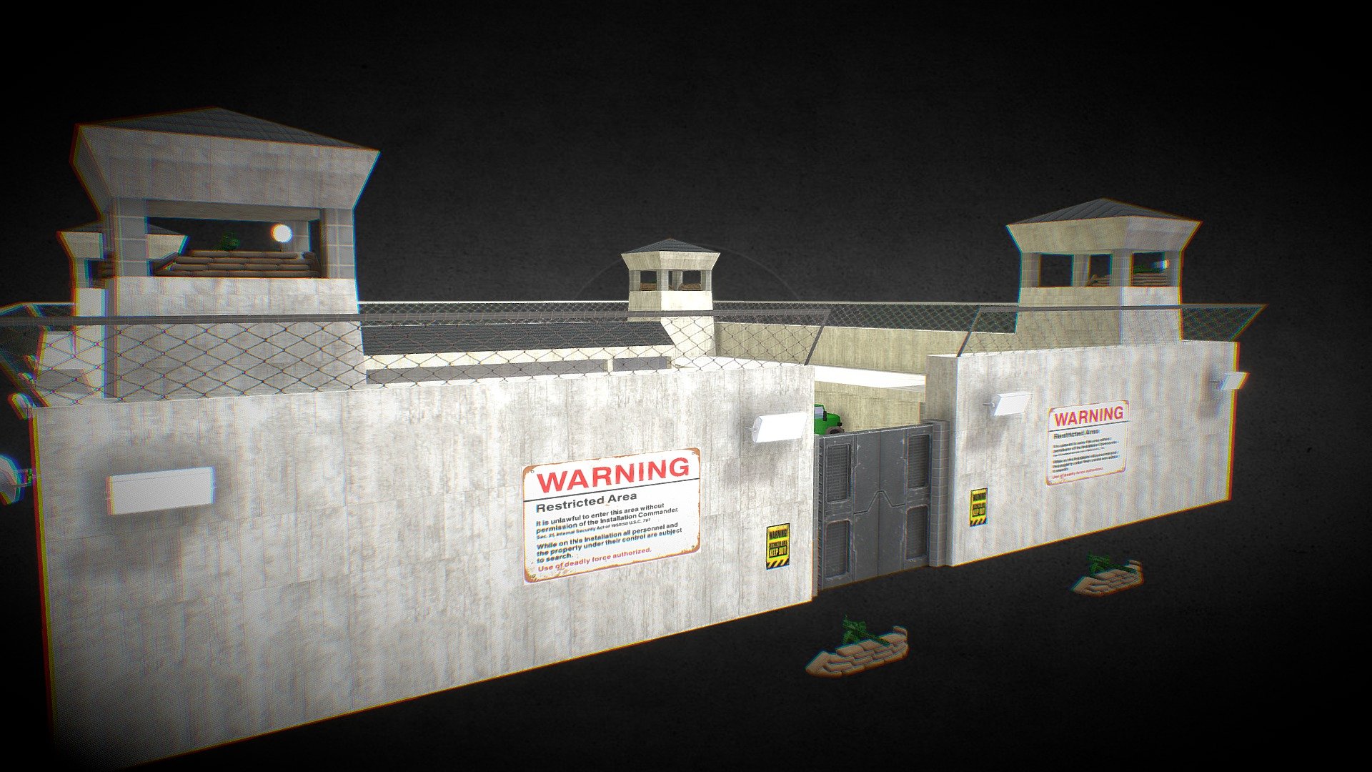 3D Model made for Unreal Engine

The Addidtional Download includes 
- The Split Model - Office Doors, Gate Doors and Base
- Front Gate Doors Animated
- Office Doors Animated.



Model is split up for easy texturing.
PBR Materials so you can easily use your own materials.
UV Maps included

After Sales Support via HstudioZA@gmail.com

Enviromental Artist - Freelance available - Outpost - Military Building / Bunker / Barraks - Buy Royalty Free 3D model by OmegaRedZA 3d model