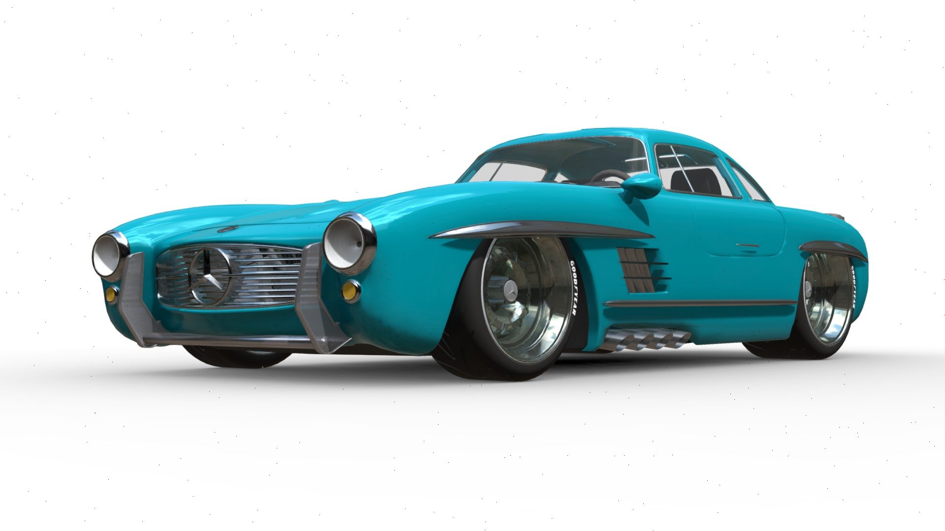 The 3D model of the Benzo 300SL car is a realistic reconstruction of a classic vehicle from the 1950s. The 300SL version is a legendary sports model, known for its characteristic gullwing doors and elegant design. This accurate 3D model contains many details, making it a perfect recreation of the original vehicle 3d model