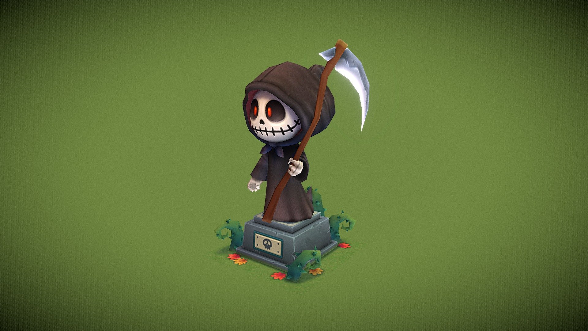 3d prop  in Townkins - Grim reaper statue - 3D model by Big judy man (@acerane) 3d model
