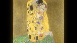 The Kiss 3D flowers, love, painting, eternity, nouveau, golden, kiss, passion, lovers, symbolism, couple, embrace, klimt, intimacy, gold, hinxlinx, ericlynxlin, elynx