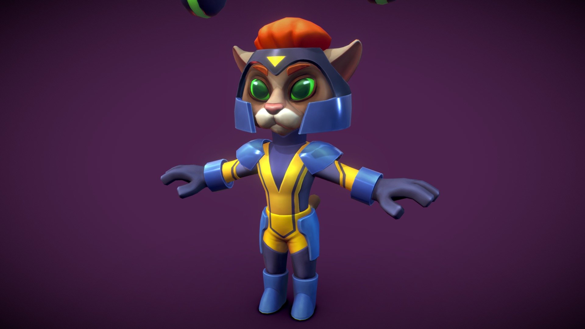 Character modeling and texturing for the mobile game Caterra 3d model