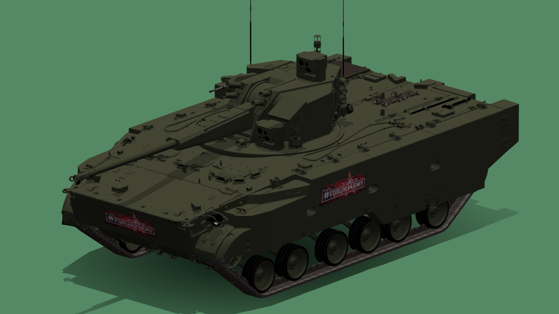 The 2S38 Derivaciya PVO is a new Russian Self-Propelled Anti-Aircraft Gun (SPAAG). It was designed as a concept or technology demonstrator. This new mobile air defense system was designed to engage low-flying aircraft, helicopters, UAVs, cruise missiles, air-to-ground missiles. It can even engage single large-caliber artillery rockets. The 2S38 combat vehicle was designed to operate as a part of a larger system, that includes various support vehicles.

Model from warthunder,gaijin entertainment,NO DOWNLOAD LINK 3d model