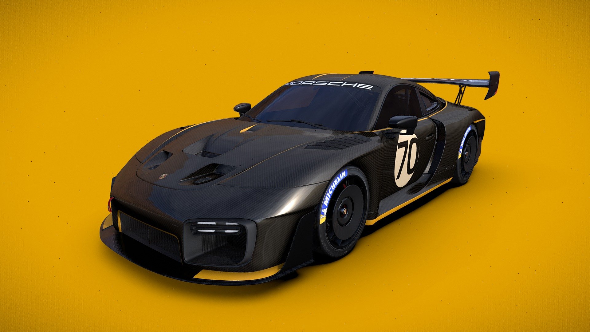 Porsche 935 Mobydick 2018 made for a mobile racing game project. This is not the game asset but a smoothed version of it with my own carbon livery version 3d model