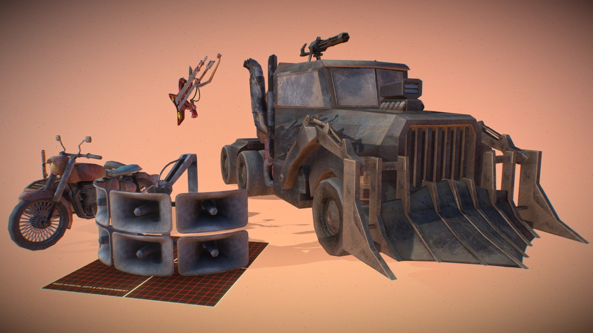 DAE 5 Finished props - Rustborn

Made by &lsquo;Lee Lam'
HowestDAE VFX 2023 - 2024

Autodesk Maya + Photoshop - DAE 5 Finished props - Rustborn - 3D model by Lee Lam (@tigerleelee) 3d model
