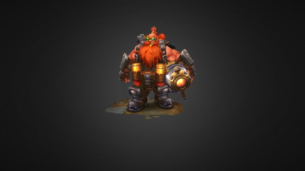 Korsar Hammertracker. A dwarf character redesign from warcraft III mortar team unit. 
Texture: 
2048X2048 X2 for character &amp; gears 
check out my artstation too:
https://www.artstation.com/artwork/the-dwarf-mortar
1024X1024 for weapon - Dwarf Mortar - 3D model by BoHC (@YongChunQuanShenFuShuaiJiao) 3d model
